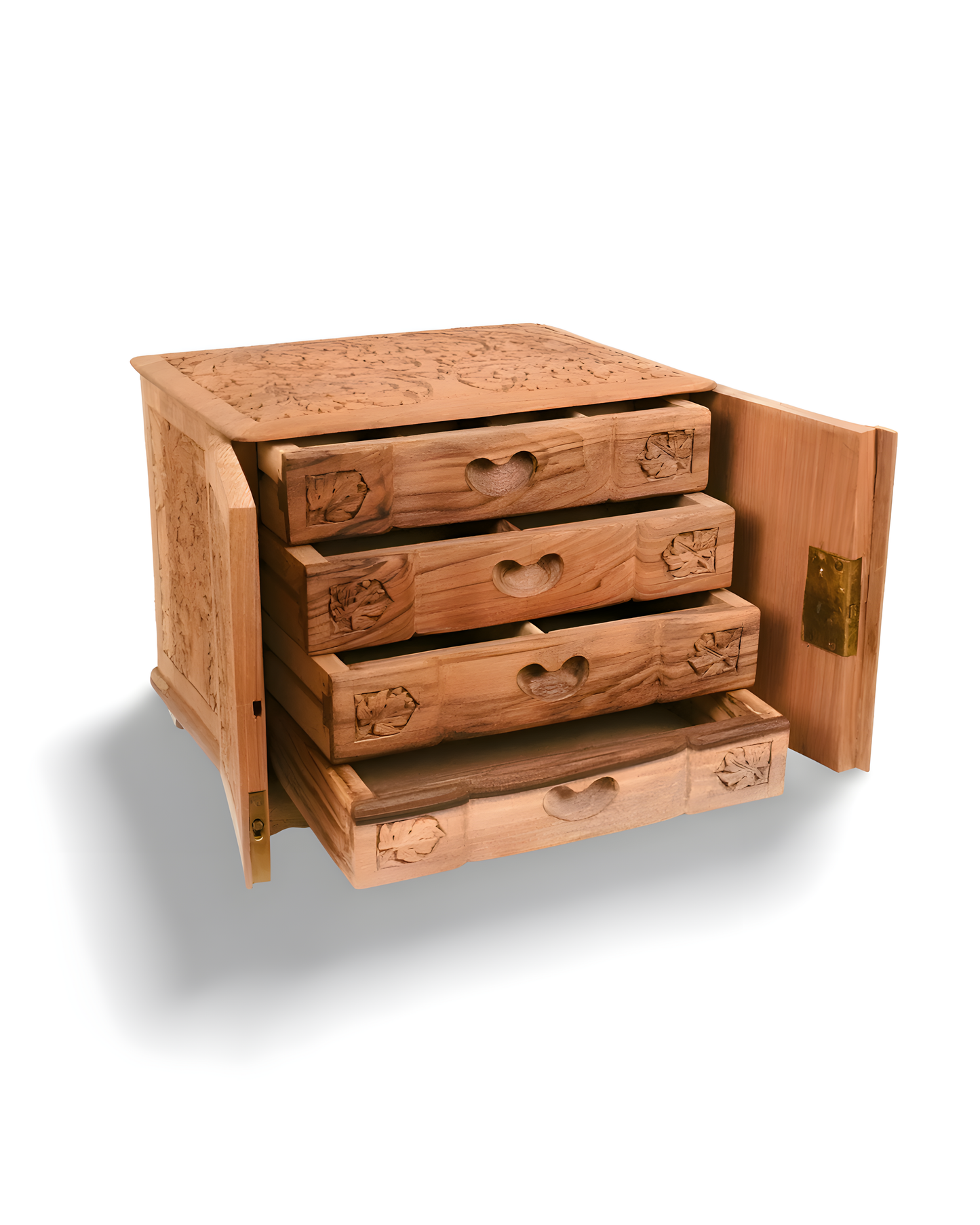 100% Handmade | Hand Carved Walnut Wood Cabinet