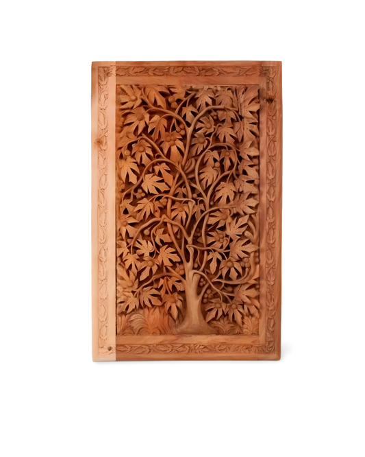 Hand-Carved Walnut Wood Wall Art | Christmas Gift * Family Gifts | Handmade Home Décor | Tree of Life Design | Own Heritage